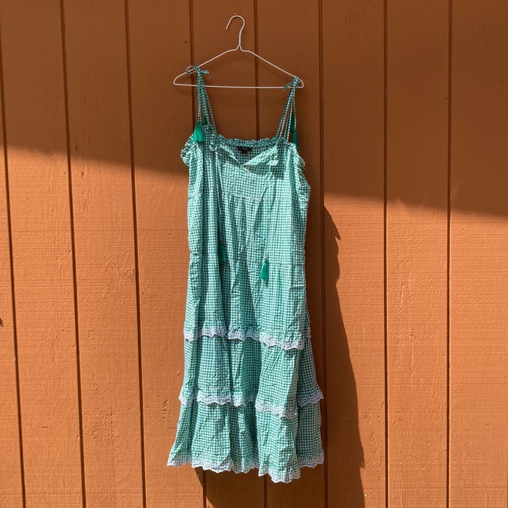 NWT J Crew Plaid Ruffle Dress, Size L